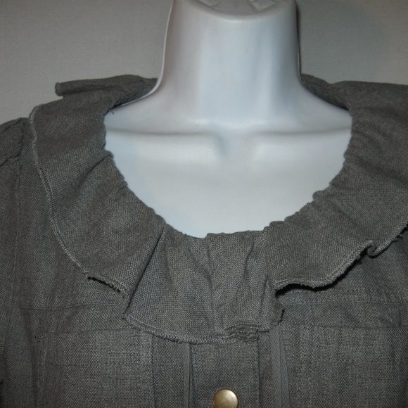 Kimchi Blue Light Flannel Ruffed Collar Jacket - Picture 2 of 5